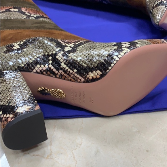 HOST PIC AQUAZZURA BOETTI BOOTS IN STUNNING KENYA SNAKE/SUEDE TALL BOOT SIZE 8.5 - Picture 9 of 10